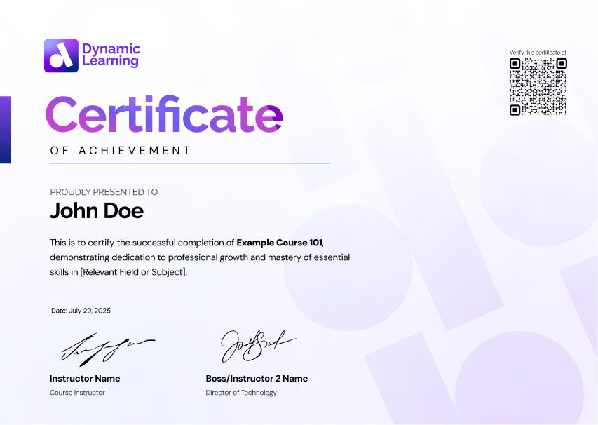 course certificate